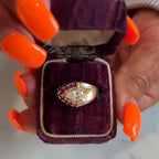 Vintage Yellow Gold Halo Pear Cut White Sapphire Cocktail Ring For Women