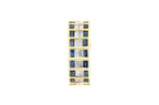 Classic Yellow Gold Multi Row Baguette Cut White & Blue Sapphire Eternity Wedding Band For Women