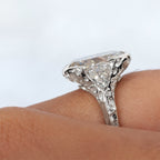 Luxury Jewelry Three Stone Cushion Cut White Sapphire Engagement Ring