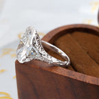 Luxury Jewelry Three Stone Cushion Cut White Sapphire Engagement Ring