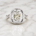 Luxury Jewelry Three Stone Cushion Cut White Sapphire Engagement Ring