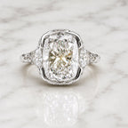 Luxury Jewelry Three Stone Cushion Cut White Sapphire Engagement Ring