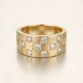 Checkerboard Design Yellow Gold Round Cut White Sapphire Half Eternity Wedding Band For Women
