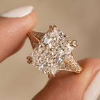 Luxury Jewelry Yellow Gold Double Prong Radiant Cut White Sapphire Engagement Ring