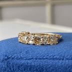 Luxury Jewelry Yellow Gold Cushion Cut Canary Sapphire Half Eternity Wedding Band For Women