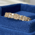 Luxury Jewelry Yellow Gold Cushion Cut Canary Sapphire Half Eternity Wedding Band For Women