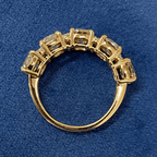 Luxury Jewelry Yellow Gold Cushion Cut Canary Sapphire Half Eternity Wedding Band For Women