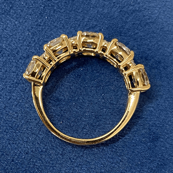 Luxury Jewelry Yellow Gold Cushion Cut Canary Sapphire Half Eternity Wedding Band For Women