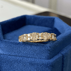 Luxury Jewelry Yellow Gold Cushion Cut Canary Sapphire Half Eternity Wedding Band For Women