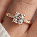 Luxury Jewelry Yellow Gold Asscher Cut White Sapphire Engagement Ring
