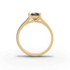 Luxury Jewelry Yellow Gold Asscher Cut White Sapphire Engagement Ring