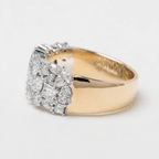 Luxury Jewelry Two Tone Multi Cut White Sapphire Half Eternity Wedding Band For Women
