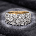 Luxury Jewelry Two Tone Multi Cut White Sapphire Half Eternity Wedding Band For Women