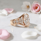 Luxury Jewelry Yellow Gold Channel Setting Oval Cut White Sapphire Engagement Ring