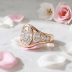 Luxury Jewelry Yellow Gold Channel Setting Oval Cut White Sapphire Engagement Ring