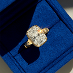 Luxury Jewelry Classic Yellow Gold Cushion Cut White Sapphire Engagement Ring