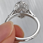 Vintage Bezel Solitaire Oval Cut White Sapphire Engagement Ring