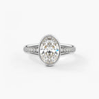 Vintage Solitaire Bazel Oval Cut White Sapphire Engagement Ring