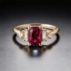 Classic Yellow Gold Cushion Cut Ruby Sapphire Engagement Ring
