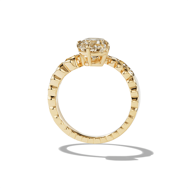 Luxury Jewelry Unique Design Yellow Gold Cushion Cut Canary Sapphire Engagement Ring