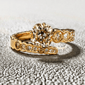 Luxury Jewelry Unique Design Yellow Gold Cushion Cut Canary Sapphire Engagement Ring