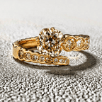 Luxury Jewelry Unique Design Yellow Gold Cushion Cut Canary Sapphire Engagement Ring