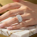 Luxury Triple Row Cushion Cut Moissanite Eternity Wedding Band For Women