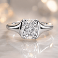 Modern Bezel Set Cushion Cut White Sapphire Engagement Ring