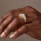 Luxury Jewelry Golden Five Stone Round Cut White Sapphire Half Eternity Wedding Band For Women