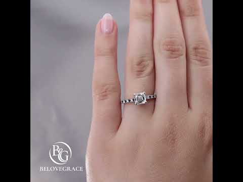 Luxury Jewelry Classic Asscher Cut White & Blue Sapphire Engagement Rings