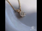Gold Round Cut White Sapphire Pendant Necklace Wedding Necklace For Women