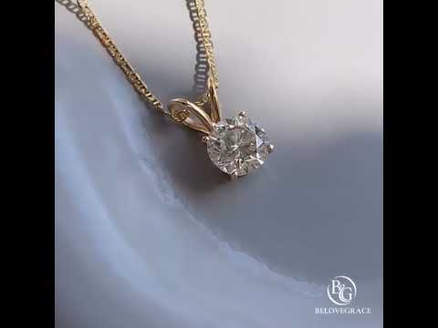 Gold Round Cut White Sapphire Pendant Necklace Wedding Necklace For Women