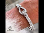 Luxury Jewelry Unique Design Round Cut White Sapphire Bangle Bracelet For Women