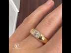 Solitaire Yellow Gold Channel Setting Radiant Cut White Sapphire Engagement Ring