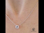 Classis Solitaire Round Cut White Sapphire Pendant Necklace For Women
