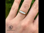 Luxury Jewelry Vintage Design Golden Round Cut White Sapphire Half Eternity Wedding Band For Women