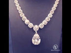 Classic Pear & Round Cut White Sapphire Pendant Necklace For Women