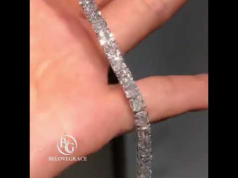 Luxury Jewelry Classic Cushion Cut White Sapphire Tennis Bracelet For Women