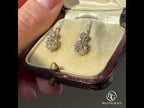 Vintage Old Mine Cut Yellow Gold Double Drop Earrings For Women