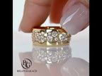 Unique Design Yellow Gold Round Cut White Sapphire Wide Cigar Eternity Wedding Band For Women