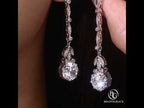 Art Deco Round Cut Moissanite Linear Drop Wedding Earrings For Women