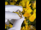 Unique Bezel-Inspired Oval Cut Canary Moissanite Engagement Ring In Yellow Gold