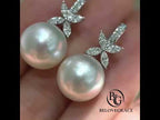 Pavé Round & Marquise Cut Pearl Feminine Drop Earrings For Women