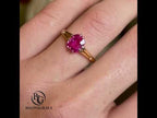 Luxury Jewelry Golden Solitaire Cushion Cut Pink Sapphire Engagement Rings