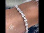 Luxury Jewelry Classic Emerald Cut White Sapphire Tennis Bracelet For Women