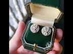 Luxury Jewelry Vintage Bezel Pear Cut White Sapphire Stud Earrings For Women