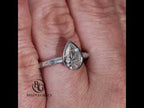 Classic Bezel Pear & Baguette Cut White Sapphire Engagement Rings