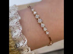 Luxury Jewelry Yellow Gold Round Cut White Sapphire Tennis Bracelet For Women