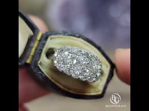 Classic Oval Cluster Brilliant Cut Halo Moissanite Engagement Ring