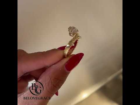 Luxury Jewelry Unique Design Yellow Gold Cushion Cut Canary Sapphire Engagement Ring
